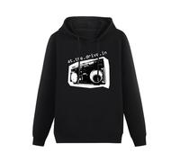 WELENAGA Men Long Sleeve Printed Hoodies at The Drive in Boombox VayaMen's Hoody Sweatershirt Black XL