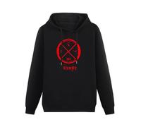 WELENAGA Men Long Sleeve Printed Hoodies Clan of Xymox Hoody Sweatershirt Black XL