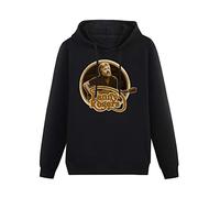 WELENAGA Men Long Sleeve Printed Hoodies Kenny Rogers Hoody Sweatershirt Black XL