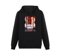 WELENAGA Men Long Sleeve Printed Hoodies Mayweather Vs Canelo Who is The One Cool Boxing Fight Card Fan PosterMen's Hoody Sweatershirt Black M