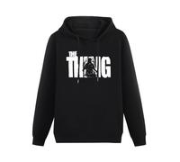 WELENAGA Men Long Sleeve Printed Hoodies The Thing John Carpenter Retro Horror Movie Hoody Sweatershirt Black XXL