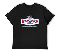 WELENAGA Men's Bazooka Mit Kaugummi, Joe, Retro-Design, Cotton T-Shirts Black 3XL
