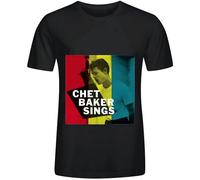 WELENAGA Men's Chet Baker Chet Baker Sings Electronica Men O Neck Short Sleeve T Shirt T-Shirts Black XXL