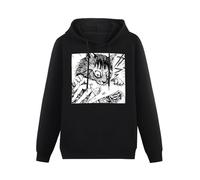 WELENAGA Men's Long Sleeve My Cute Cat Tomie Junji Ito Hoody Sweatershirt Black XL