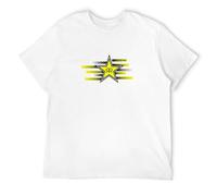 WELENAGA Men's Rockstar Energy Streak O Neck Men T-Shirts White XXL