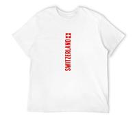 WELENAGA Men's Switzerland Flag Pride Roots T-Shirts White S