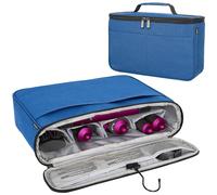 WELIDAY Sac de rangement de voyage compatible avec Dyson Airwrap Styler et Shark FlexStyle Air Styler, organiseur de voyage portable pour bigoudi et fixation avec plusieurs poches (bleu)