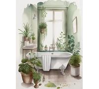 WELIWE 5D Broderie Diamant DIY Diamonds Painting Kit Mosaïque Canevas Strass Peinture Murale pour Adultes Debutant Décoration salle de bain 40x50 cm