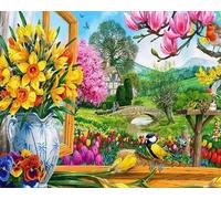 WELIWE 5D Broderie Diamant DIY Diamonds Painting Kit Mosaïque Canevas Strass Peinture Murale pour Adultes Debutant Décoration oiseau fleur 40x50cm