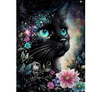 WELIWE 5D Diamond Painting DIY Broderie Numéros Diamant Peinture Kit Complet Strass Arts Pour Enfants Adultes Décoration Murale Chaton fleur 40x50 cm