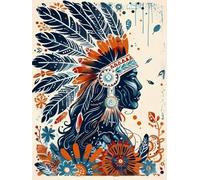WELIWE 5D Diamond Painting DIY Broderie Numéros Diamant Peinture Kit Complet Strass Arts Pour Enfants Adultes Décoration Murale Personnages tribaux 40x50 cm