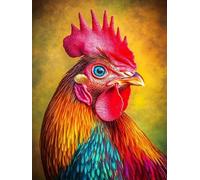 WELIWE 5D Diamond Painting DIY Broderie Numéros Diamant Peinture Kit Complet Strass Arts Pour Enfants Adultes Décoration Murale Coq 40x50 cm