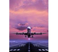 WELIWE 5D Diamond Painting DIY Broderie Numéros Diamant Peinture Kit Complet Strass Arts Pour Enfants Adultes Décoration Murale Avion 40x50 cm