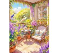 WELIWE 5D Diamond Painting DIY Broderie Numéros Diamant Peinture Kit Complet Strass Arts Pour Enfants Adultes Décoration Murale Maison de fleurs de paon 40x50 cm