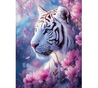 WELIWE 5D Diamond Painting DIY Broderie Numéros Diamant Peinture Kit Complet Strass Arts Pour Enfants Adultes Décoration Murale Tigre animal 40x50 cm