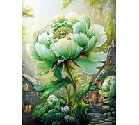 WELIWE 5D Diamond Painting DIY Broderie Numéros Diamant Peinture Kit Complet Strass Arts Pour Enfants Adultes Décoration Murale Fleur de pivoine 40x50 cm