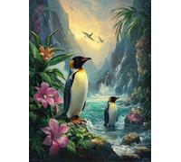 WELIWE 5D Diamond Painting DIY Broderie Numéros Diamant Peinture Kit Complet Strass Arts Pour Enfants Adultes Décoration Murale Manchot de ruisseau 40x50 cm