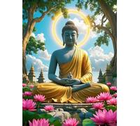 WELIWE 5D Diamond Painting DIY Broderie Numéros Diamant Peinture Kit Complet Strass Arts Pour Enfants Adultes Décoration Murale Statues de Bouddha 40x50 cm