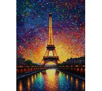 WELIWE 5D Diamond Painting DIY Broderie Numéros Diamant Peinture Kit Complet Strass Arts Pour Enfants Adultes Décoration Murale Tour Eiffel 40x50 cm