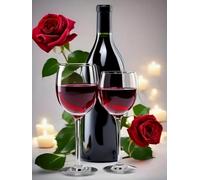 WELIWE 5D Diamond Painting DIY Broderie Numéros Diamant Peinture Kit Complet Strass Arts Pour Enfants Adultes Décoration Murale Vin rouge 40x50 cm