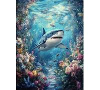 WELIWE 5D Diamond Painting DIY Broderie Numéros Diamant Peinture Kit Complet Strass Arts Pour Enfants Adultes Décoration Murale Baleine sous-marine 40x50 cm