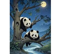 WELIWE 5D Diamond Painting DIY Broderie Numéros Diamant Peinture Kit Complet Strass Arts Pour Enfants Adultes Décoration Murale Panda 40x50 cm