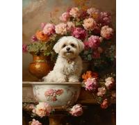 WELIWE 5D Diamond Painting DIY Broderie Numéros Diamant Peinture Kit Complet Strass Arts Pour Enfants Adultes Décoration Murale Animal Shih Tzu 40x50 cm