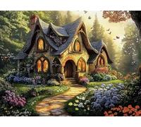 WELIWE 5D Diamond Painting DIY Broderie Numéros Diamant Peinture Kit Complet Strass Arts Pour Enfants Adultes Décoration Murale Maison de conte de fées 40x50 cm
