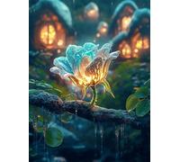 WELIWE 5D Diamond Painting DIY Broderie Numéros Diamant Peinture Kit Complet Strass Arts Pour Enfants Adultes Décoration Murale Lampe fleurie 40x50 cm