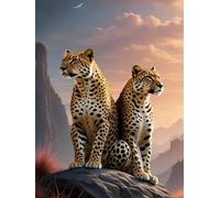 WELIWE 5D Diamond Painting DIY Broderie Numéros Diamant Peinture Kit Complet Strass Arts Pour Enfants Adultes Décoration Murale Léopard 40x50 cm