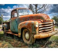 WELIWE Broderie Point de Croix Canevas Kits 11CT Adulte Debutant Pré Imprimé Point de Croix Kit Complet DIY Décoration d'intérieur camion antique -40x50cm