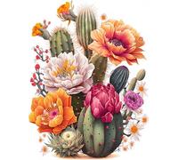 WELIWE Kit Broderie Point de Croix Estampé 11CT Adultes Débutant Compté Point de Croix Kits Cactus DIY Pré Imprimé Canevas art broderie 40x50 cm