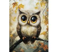 WELIWE Kit Broderie Point de Croix Estampé 11CT Adultes Débutant Compté Point de Croix Kits DIY Pré Imprimé Canevas art broderie hibou 40x50 cm