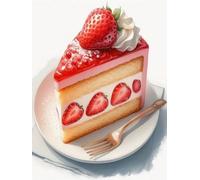 WELIWE Kit Broderie Point de Croix Estampé 11CT Adultes Débutant Compté Point de Croix Kits DIY Pré Imprimé Canevas art broderie Gâteau aux fraises 40x50 cm