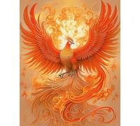 WELIWE Kit Broderie Point de Croix Estampé 11CT Adultes Débutant Compté Point de Croix Kits DIY Pré Imprimé Canevas art broderie phénix oiseau de feu 40x50cm