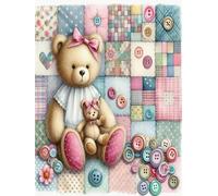 WELIWE Kit Broderie Point de Croix Estampé 11CT Adultes Débutant Compté Point de Croix Kits DIY Pré Imprimé Canevas art broderie Petit ours 40x50 cm