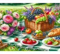 WELIWE Kit Broderie Point de Croix Estampé 11CT Adultes Débutant Compté Point de Croix Kits DIY Pré Imprimé Canevas art broderie Nourriture de camping 40x50cm