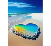 WELIWE Kit Broderie Point de Croix Estampé 11CT Adultes Débutant Compté Point de Croix Kits DIY Pré Imprimé Canevas art broderie Motif de plage 40x50 cm