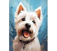 WELIWE Kit Broderie Point de Croix Estampé 11CT Adultes Débutant Compté Point de Croix Kits DIY Pré Imprimé Canevas art broderie chiot mignon 40x50 cm