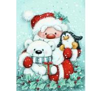 WELIWE Kit Broderie Point de Croix Estampé 11CT Adultes Débutant Compté Point de Croix Kits DIY Pré Imprimé Canevas art broderie Père Noël 40x50 cm