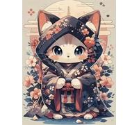 WELIWE Kit Broderie Point de Croix Estampé 11CT Adultes Débutant Compté Point de Croix Kits DIY Pré Imprimé Canevas art broderie Chat habillé 40x50 cm