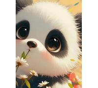 WELIWE Kit Broderie Point de Croix Estampé 11CT Adultes Débutant Compté Point de Croix Kits DIY Pré Imprimé Canevas art broderie Adorable panda 40x50 cm