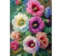 WELIWE Kit Broderie Point de Croix Estampé 11CT Adultes Débutant Compté Point de Croix Kits Fleurs colorées DIY Pré Imprimé Canevas art broderie 40x50 cm