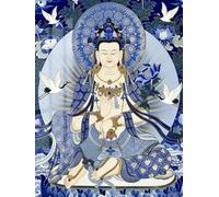 WELIWE Point de Croix Broderie Kits de Couture à la Main Bricolage 11CT Estampé pour Les Débutants Kit de Broderie Pré-imprimé Motif Statue de Bouddha 40x50 cm