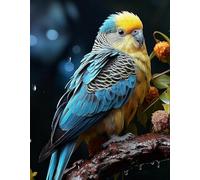 WELIWE Point de Croix Broderie Kits de Couture à la Main Bricolage 11CT Estampé pour Les Débutants Kit de Broderie Pré-imprimé Motif oiseau perroquet40x50cm