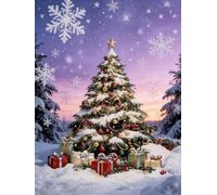 WELIWE Point de Croix Broderie Kits de Couture à la Main Bricolage 11CT Estampé pour Les Débutants Kit de Broderie Pré-imprimé Motif Cadeaux sous le sapin de Noël 40x50 cm