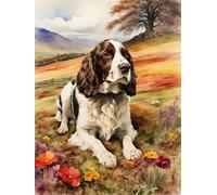 WELIWE Point de Croix Broderie Kits de Couture à la Main Bricolage 11CT Estampé pour Les Débutants Kit de Broderie Pré-imprimé Motif Animaux : Chiens 40x50 cm