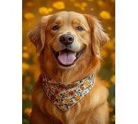 WELIWE Point de Croix Broderie Kits de Couture à la Main Bricolage 11CT Estampé pour Les Débutants Kit de Broderie Pré-imprimé Motif Golden Retriever 40x50 cm
