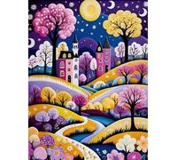 WELIWE5D Broderie Diamant DIY Diamonds Painting Kit Mosaïque Canevas Strass Peinture Murale pour Adultes Debutant Décoration Monde des contes de fées 40x50 cm
