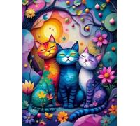 WELIWE5D Broderie Diamant DIY Diamonds Painting Kit Mosaïque Canevas Strass Peinture Murale pour Adultes Debutant Décoration Chat calico 40x50 cm